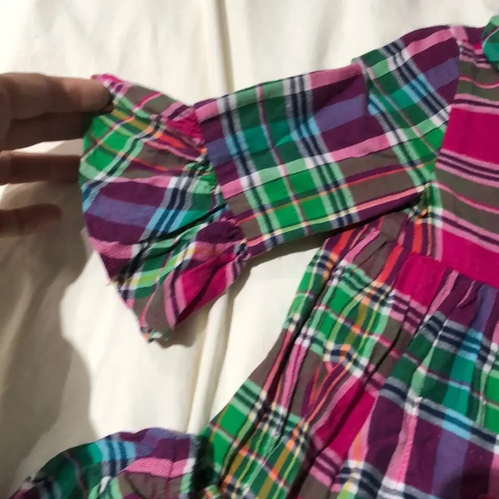 Hot pink plaid 18M dress w/bloomers worn once RL